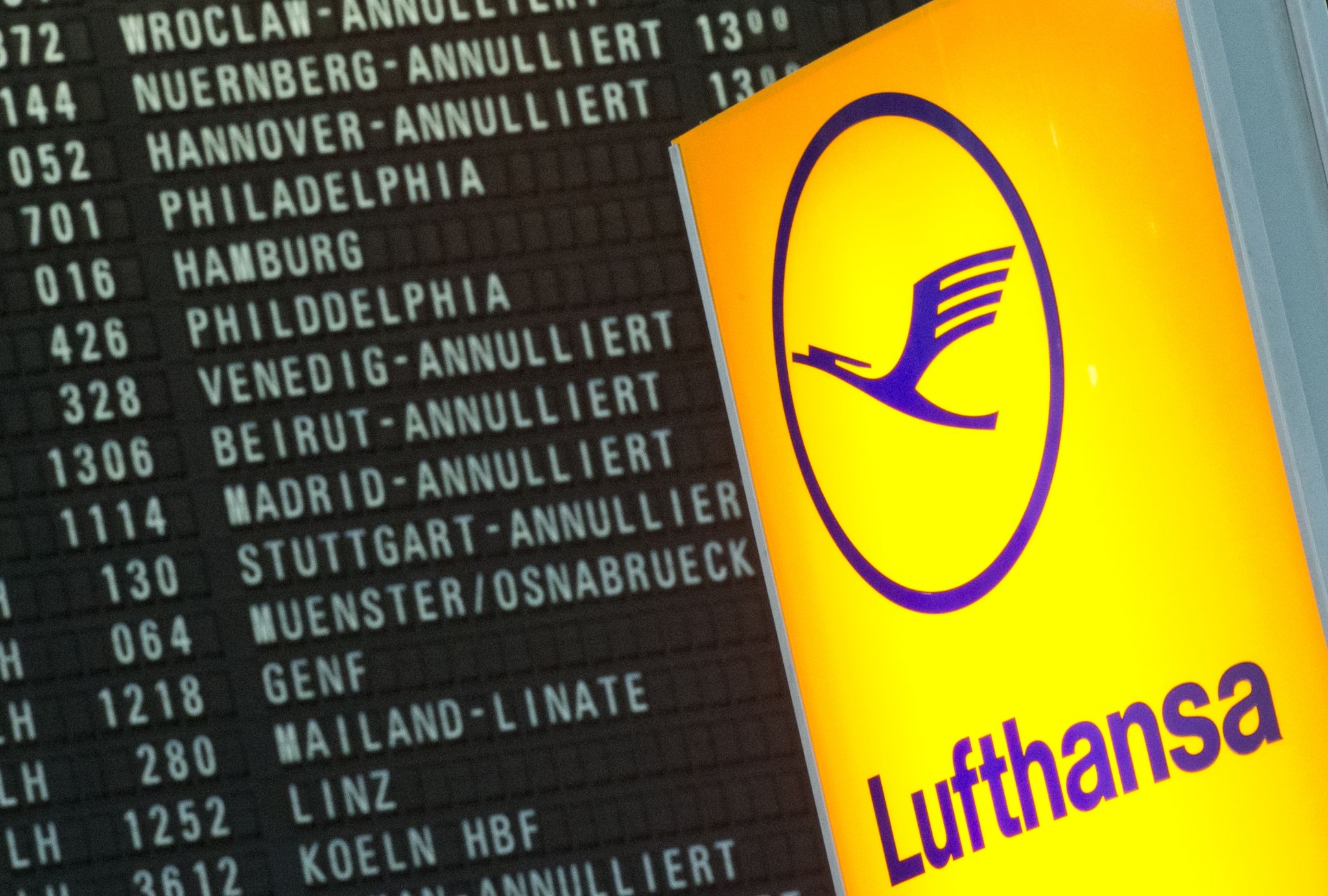Lufthansa-Flüge annuliert